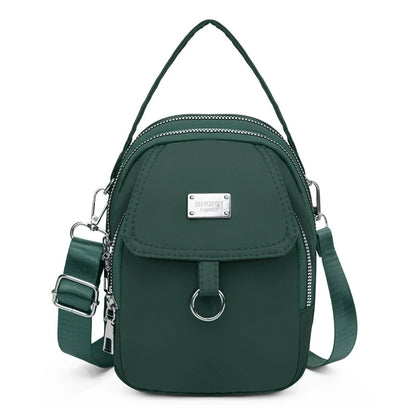 Lightweight Nylon Crossbody Bag for Women, Casual Mini Handbag, Shoulder Tote Purse with Multiple Zip Compartments