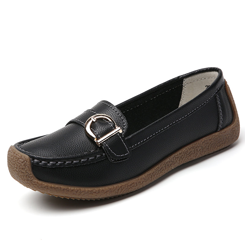 Womens Soft Leather Flats Low Heel Casual White Loafers SlipOn Elegant Flat Shoes For Everyday Comf 6