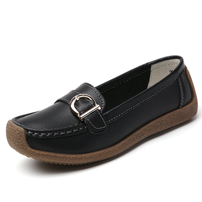 Womens Soft Leather Flats Low Heel Casual White Loafers SlipOn Elegant Flat Shoes For Everyday Comf 6