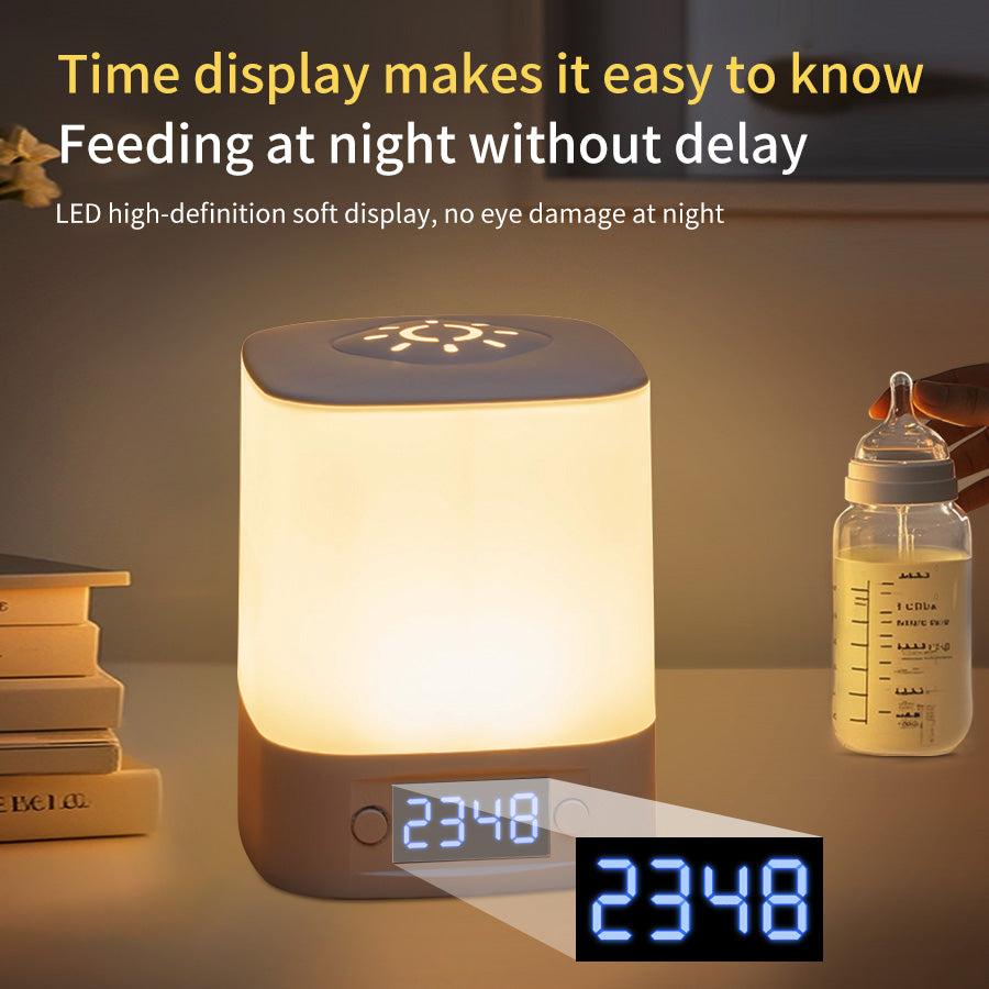 Rechargeable LED Night Lamp With Digital Clock Display Soft Glow Sleeping Light Touch Control Bedsi 1
