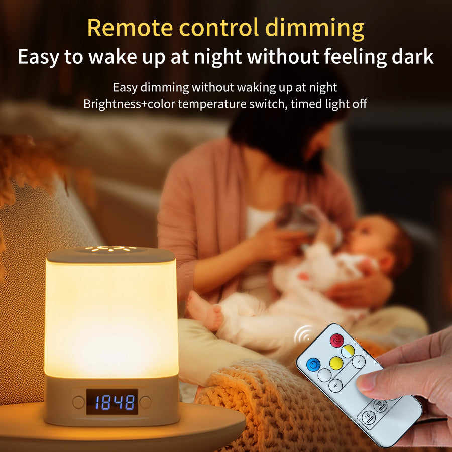 Rechargeable LED Night Lamp With Digital Clock Display Soft Glow Sleeping Light Touch Control Bedsi 3