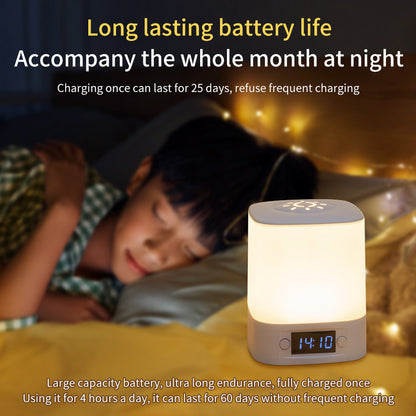 Rechargeable LED Night Lamp With Digital Clock Display Soft Glow Sleeping Light Touch Control Bedsi 4