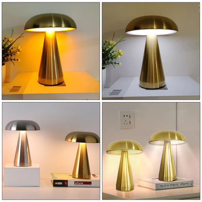 Rechargeable Mushroom Night Light Dimmable Table Lamp Warm White Reading Light For Bedroom Nursery  4