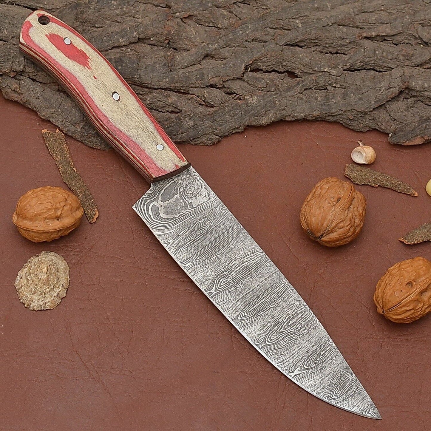 Professional Damascus Steel Chef Knife  Handmade Kitchen Knife Gift For Him 2