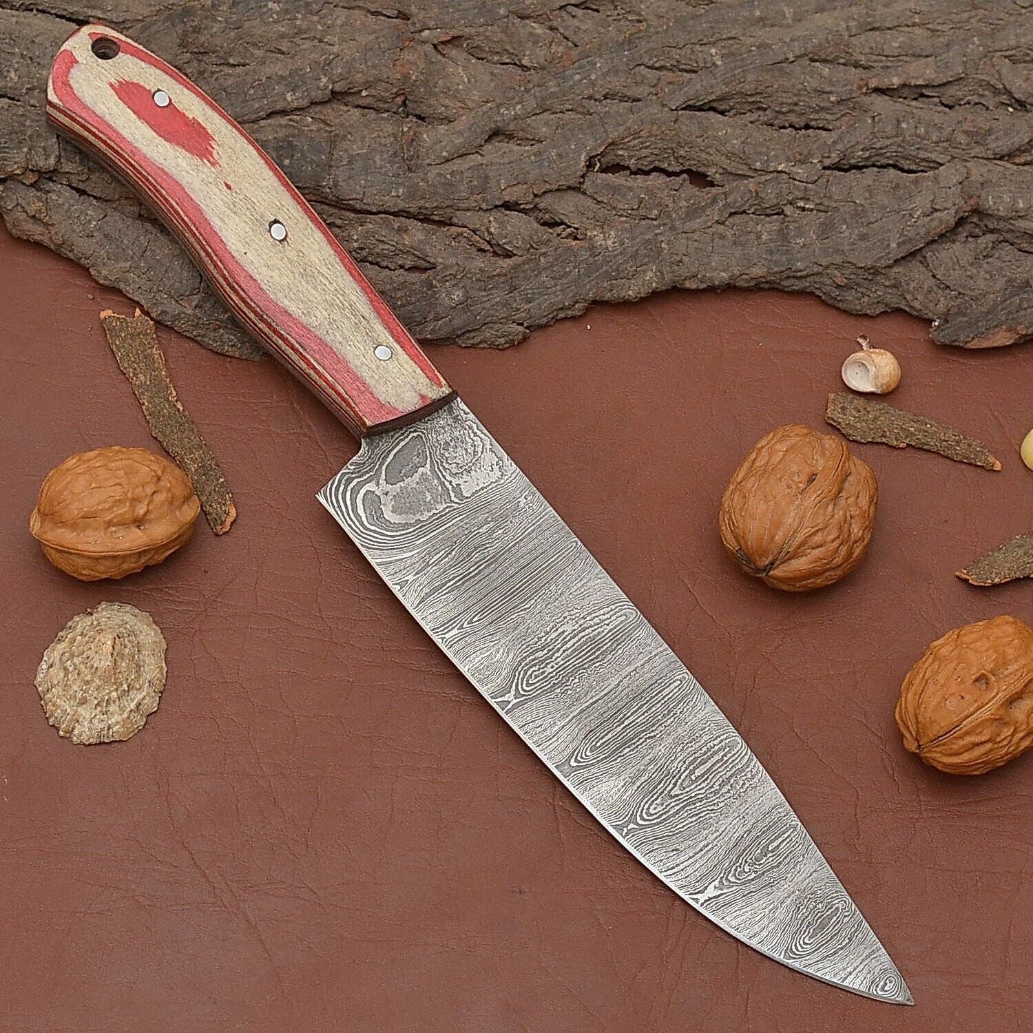 Professional Damascus Steel Chef Knife  Handmade Kitchen Knife Gift For Him 2