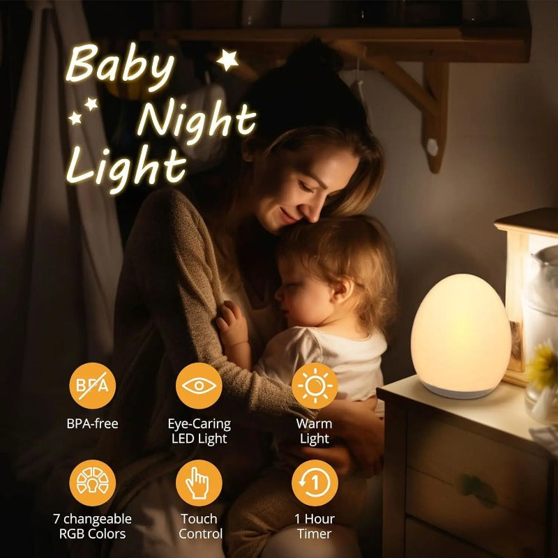 USB Rechargeable Night Light, RGB Changing Color Lamp, with Remote Control, Touch Dimmable, Portable Bedside Table Lamp