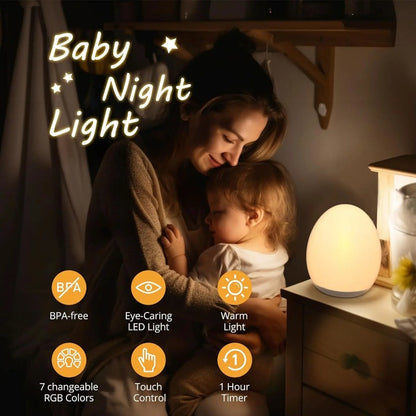 USB Rechargeable Night Light, RGB Changing Color Lamp, with Remote Control, Touch Dimmable, Portable Bedside Table Lamp