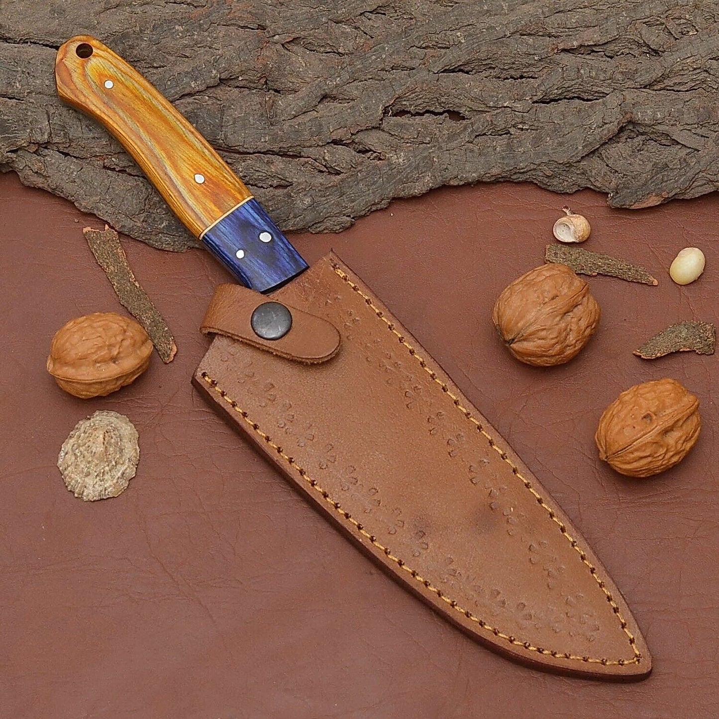 Unique Handmade Damascus Chef Knife  Professional Kitchen  Hunting Knife 3
