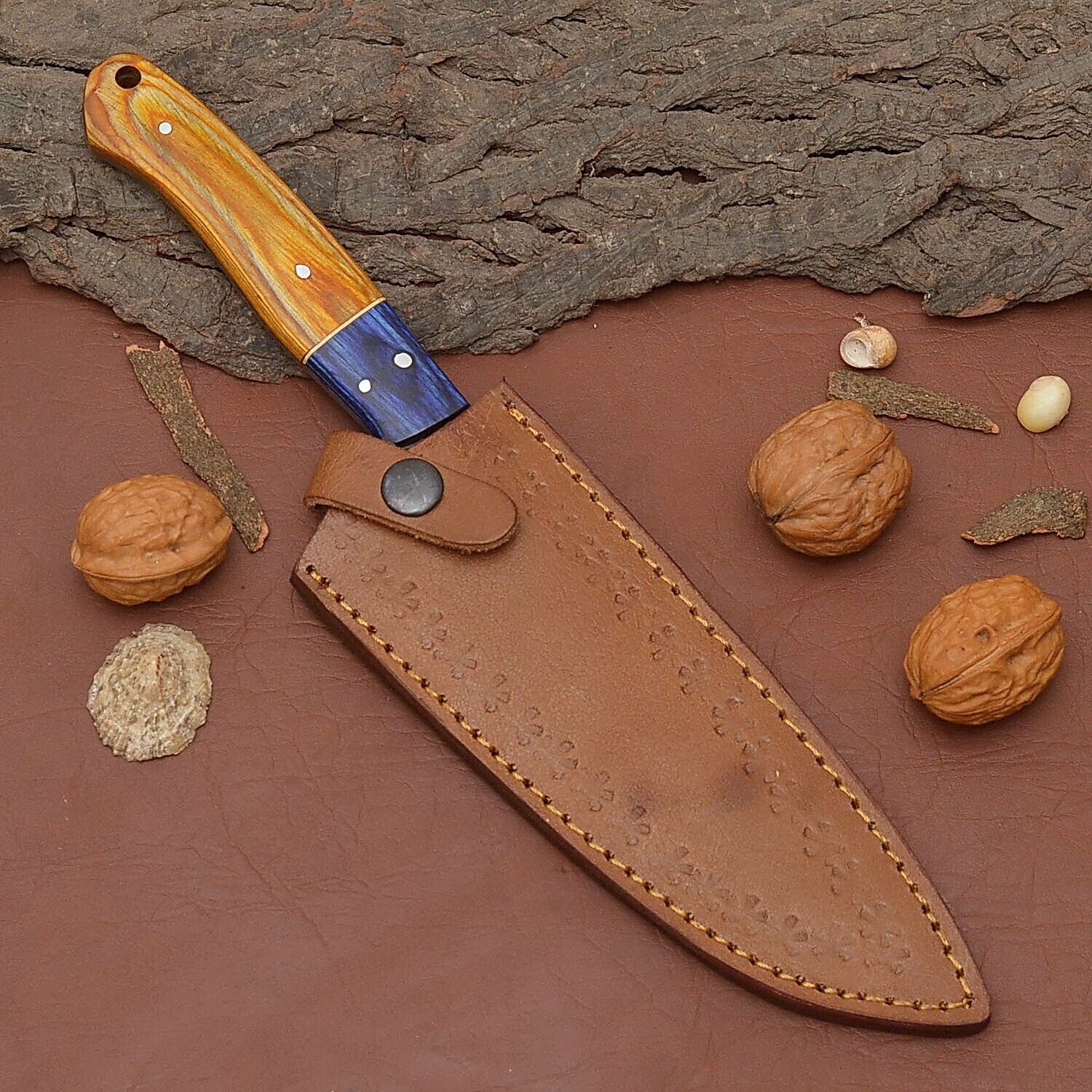 Unique Handmade Damascus Chef Knife  Professional Kitchen  Hunting Knife 3