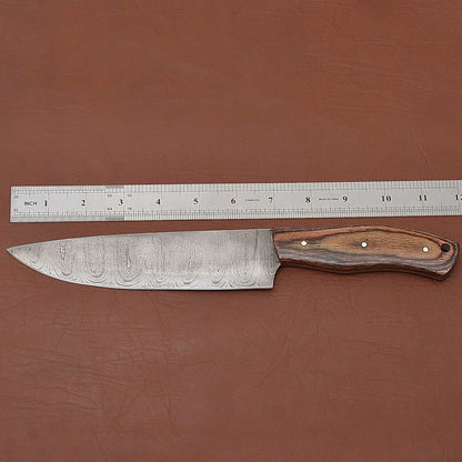 Master Chef Damascus Steel Knife  Handmade 7 Inch Kitchen Blade With Sheath 2