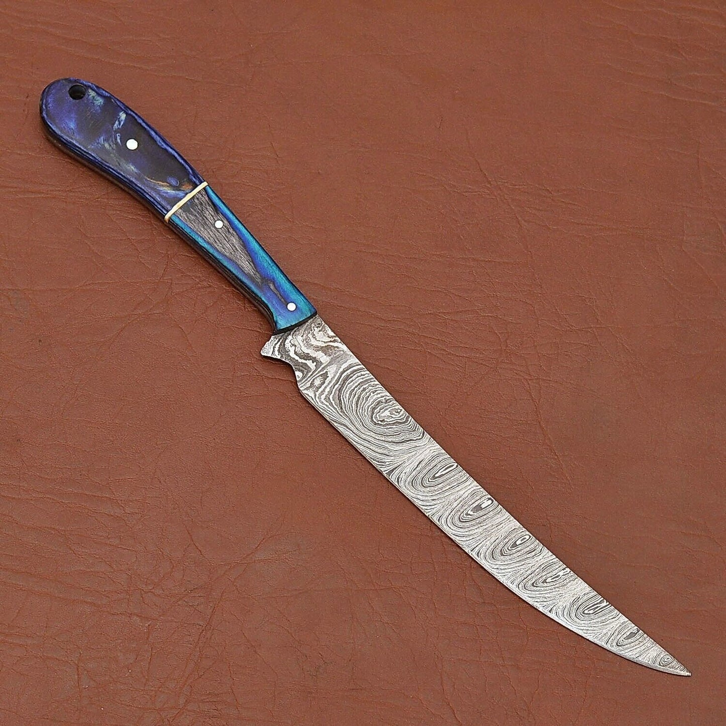 Luxury Handmade Damascus Steel Chef Knife  Wooden Handle Cooking Knife 1