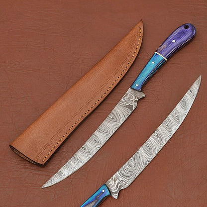 Luxury Handmade Damascus Steel Chef Knife – Wooden Handle Cooking Knife