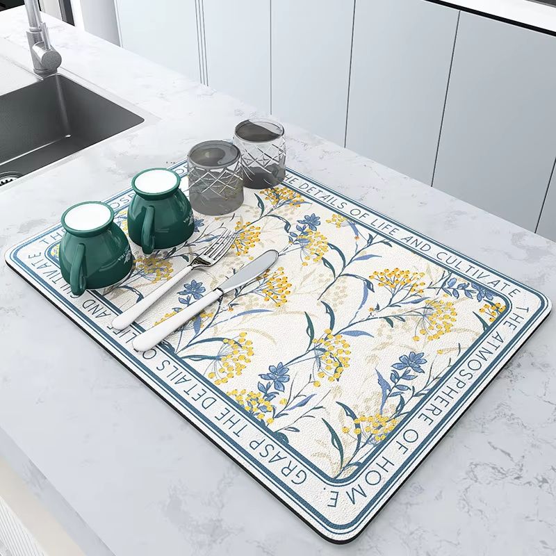 AquaDry Super Absorbent Kitchen Mat  QuickDry AntiSkid Dish Drying Pad For Sink Countertop  Bathroo 12