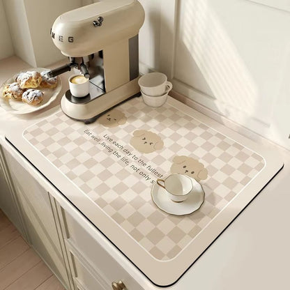 AquaDry Super Absorbent Kitchen Mat  QuickDry AntiSkid Dish Drying Pad For Sink Countertop  Bathroo 14