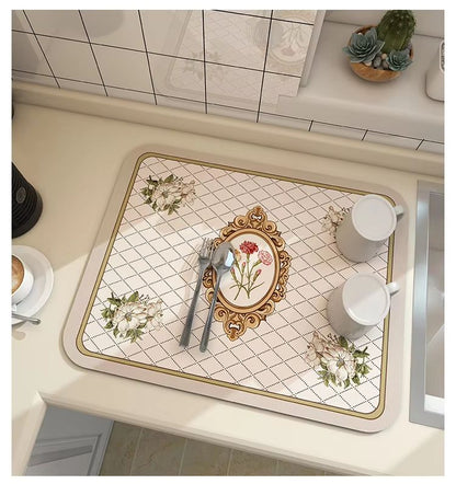 AquaDry Super Absorbent Kitchen Mat  QuickDry AntiSkid Dish Drying Pad For Sink Countertop  Bathroo 17