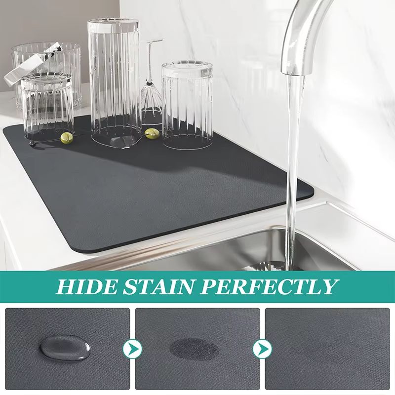 AquaDry Super Absorbent Kitchen Mat  QuickDry AntiSkid Dish Drying Pad For Sink Countertop  Bathroo 2