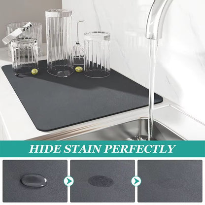 AquaDry Super Absorbent Kitchen Mat  QuickDry AntiSkid Dish Drying Pad For Sink Countertop  Bathroo 2