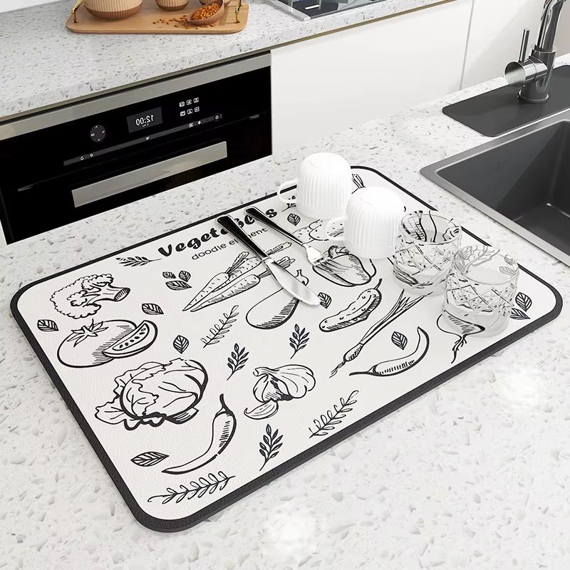 AquaDry Super Absorbent Kitchen Mat  QuickDry AntiSkid Dish Drying Pad For Sink Countertop  Bathroo 7