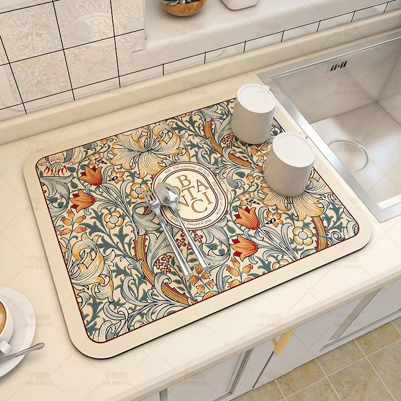 AquaDry Super Absorbent Kitchen Mat  QuickDry AntiSkid Dish Drying Pad For Sink Countertop  Bathroo 19