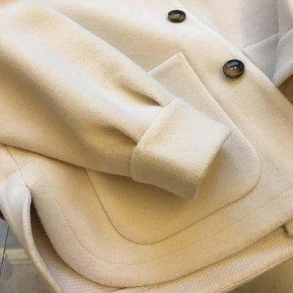 Stylish And Elegant Outerwear, Plus Size Women's Jacket, Autumn Winter Coat with Hood, Fake Two Piece Loose Fit
