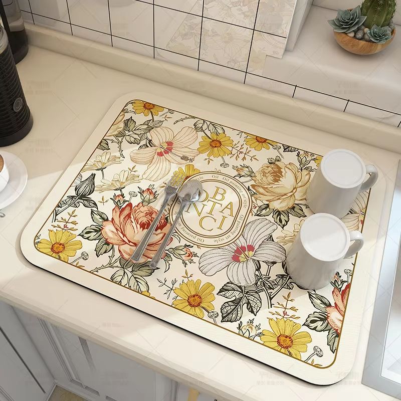 AquaDry Super Absorbent Kitchen Mat  QuickDry AntiSkid Dish Drying Pad For Sink Countertop  Bathroo 20