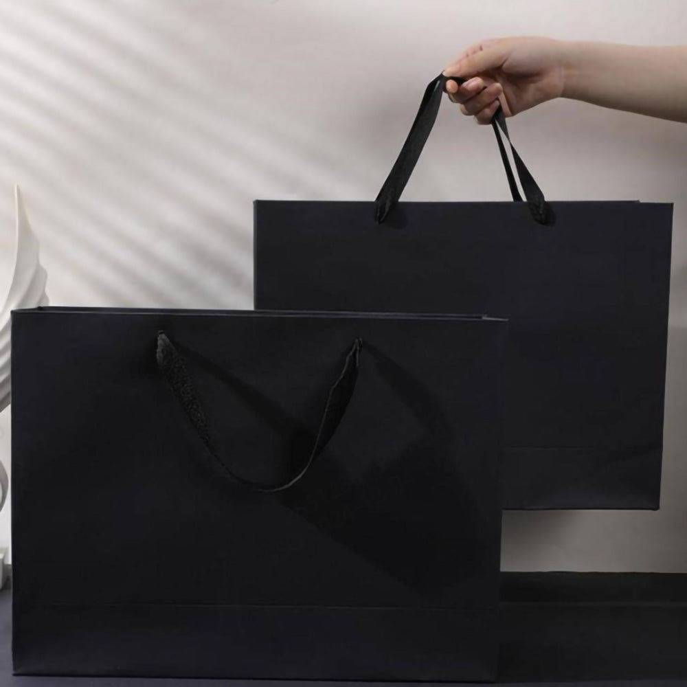 Black Kraft Paper Bags for Wedding, Christmas Party Candy, Food Cookies Packing, Fashion Gifts & Clothes Packaging