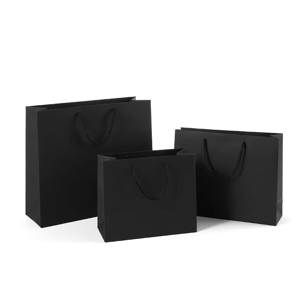 Black Kraft Paper Bags for Wedding, Christmas Party Candy, Food Cookies Packing, Fashion Gifts & Clothes Packaging