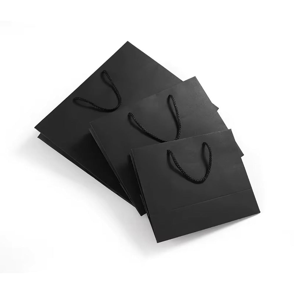 Black Kraft Paper Bags for Wedding, Christmas Party Candy, Food Cookies Packing, Fashion Gifts & Clothes Packaging