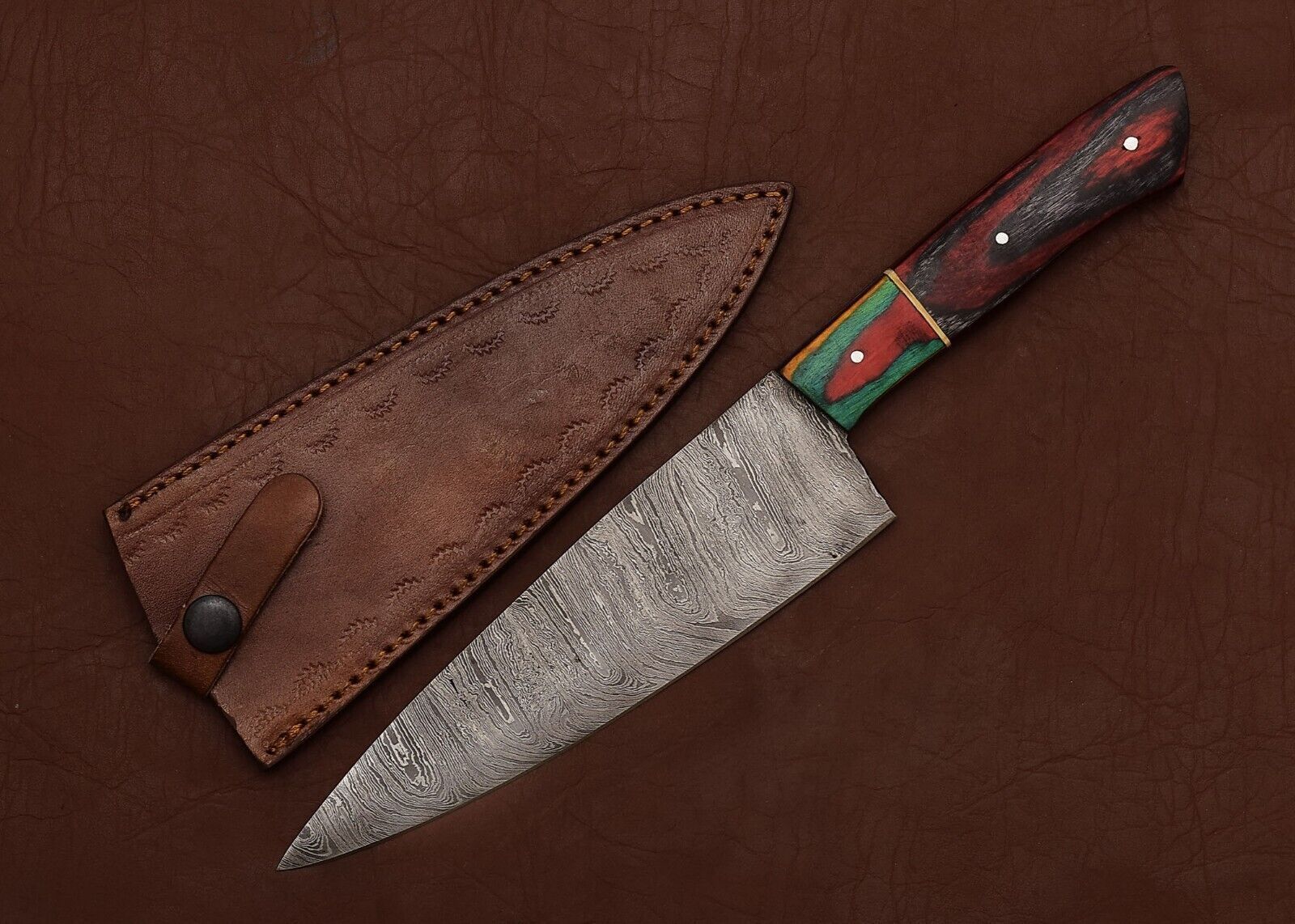 Razor Sharp Handmade Damascus Steel Fillet Knife  Wooden Handle Chef Knife For Cooking  Hunting 3
