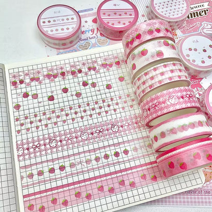 MINKYS Fruit Washi Tape Set  6pcs Cute Strawberry  Apple Decorative Tape For Journaling Scrapbookin 10