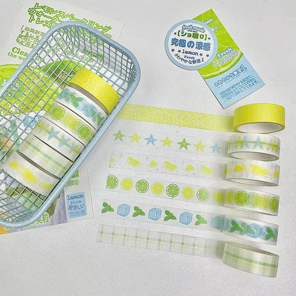 MINKYS Fruit Washi Tape Set  6pcs Cute Strawberry  Apple Decorative Tape For Journaling Scrapbookin 5
