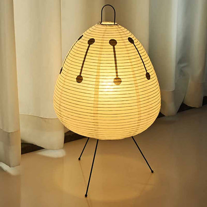 Design Paper Table Lamp, Tripod Rice Paper Style, LED Desk Lamp for Bedroom