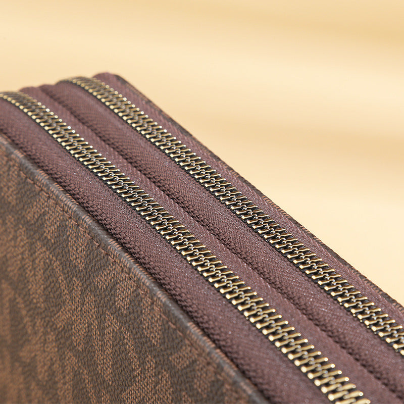 Fashion Long Wallets For Women Wristlet Wallet Double Zipper Clutches Phone Holder Purse With Big L 4