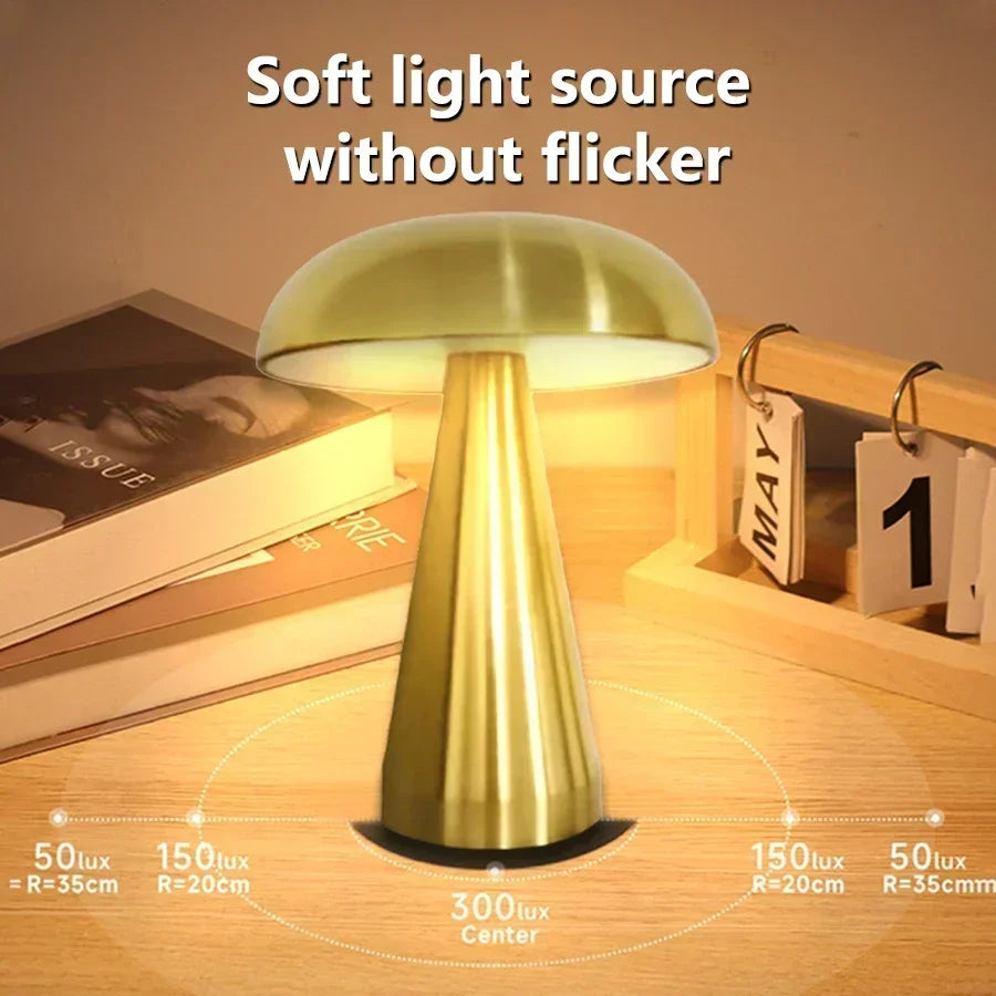 Modern Art Decoration Lamp, Classic Mushroom Table Lamp for a Light Luxury Style Bedroom