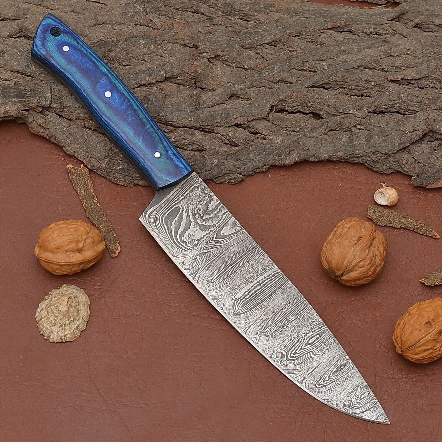 Custom Forged Damascus Steel Chef Knife  12 Fillet Knife With Wooden Handle 1