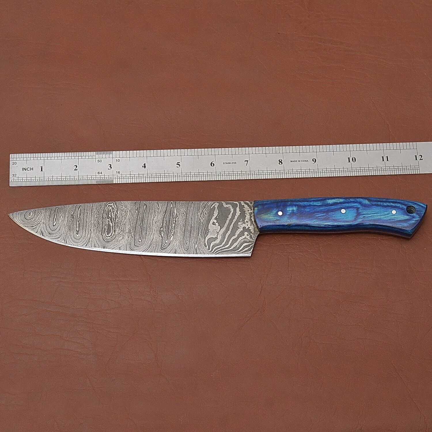 Custom Forged Damascus Steel Chef Knife  12 Fillet Knife With Wooden Handle 2