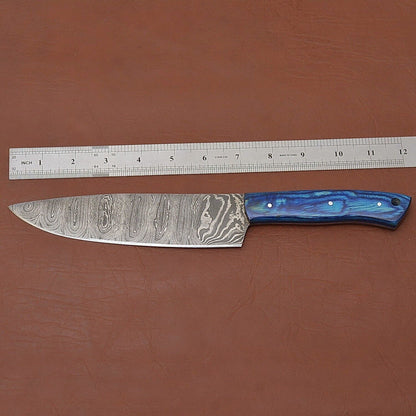 Custom Forged Damascus Steel Chef Knife  12 Fillet Knife With Wooden Handle 2