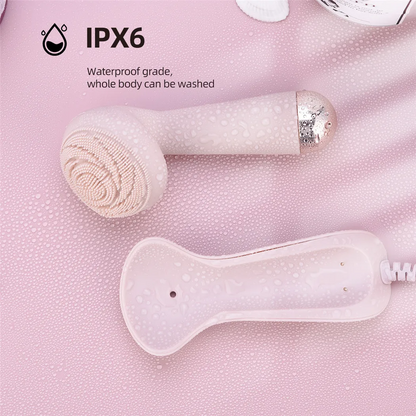 Vibration Massage Brush Cleaner, Electric Facial Cleaner Silicone Waterproof Skin Care Machine, Rechargeable Beauty Tool
