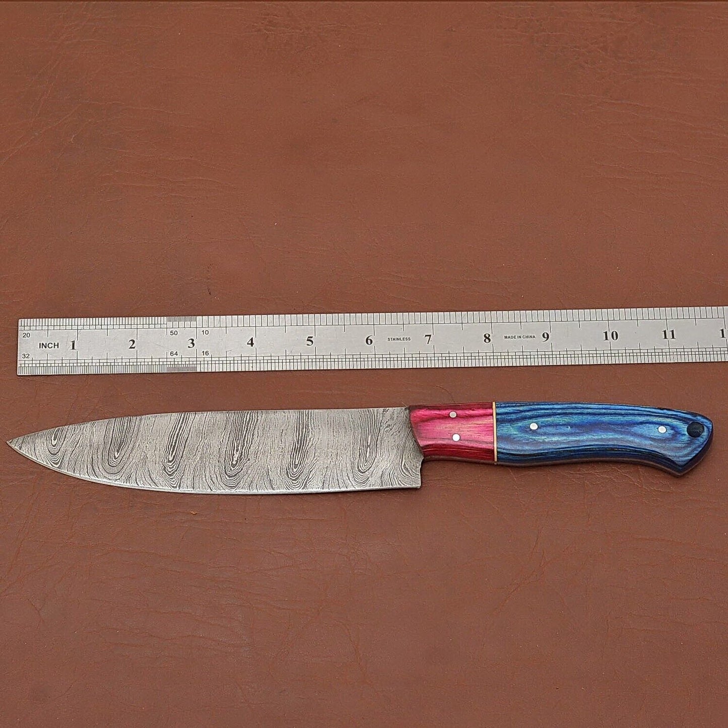 Artisan Damascus Steel Chef Knife  Handmade Fillet Knife With Wooden Grip 1