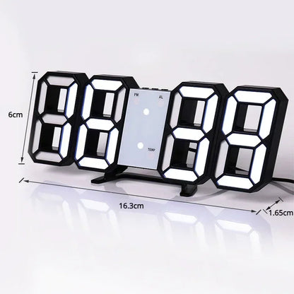 Modern 3D LED Digital Clock, Adjustable Glow Night Mode, Aesthetic Wall Decoration for Bedroom, Living Room Decor