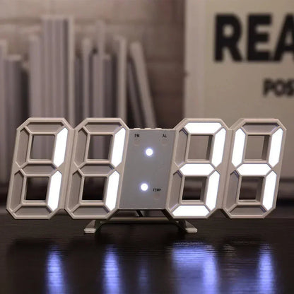 Modern 3D LED Digital Clock, Adjustable Glow Night Mode, Aesthetic Wall Decoration for Bedroom, Living Room Decor