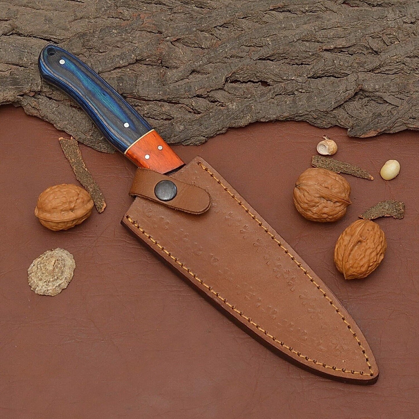 Luxury Handmade Damascus Fillet Knife  7 Blade With Pakka Wood Handle 3