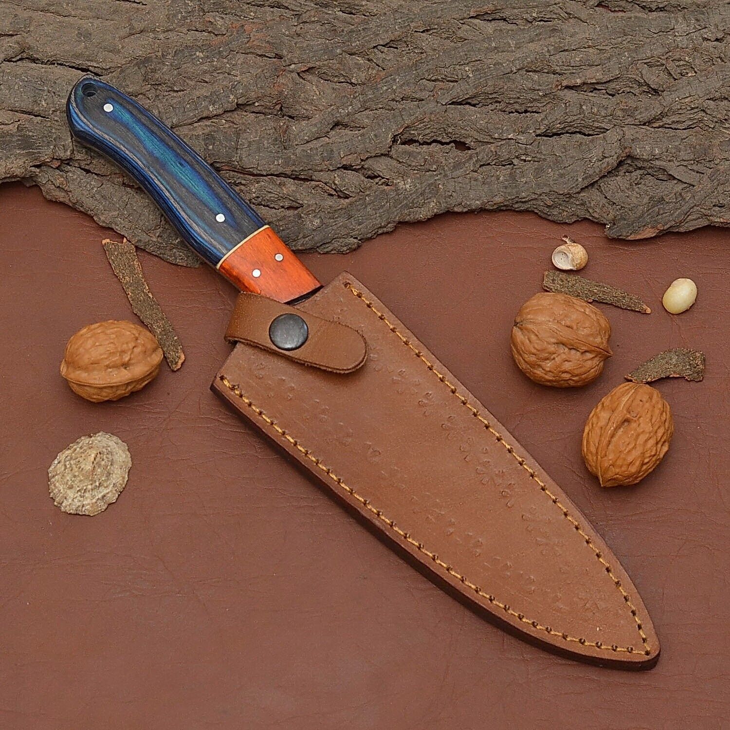Luxury Handmade Damascus Fillet Knife  7 Blade With Pakka Wood Handle 3