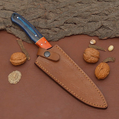 Luxury Handmade Damascus Fillet Knife  7 Blade With Pakka Wood Handle 3