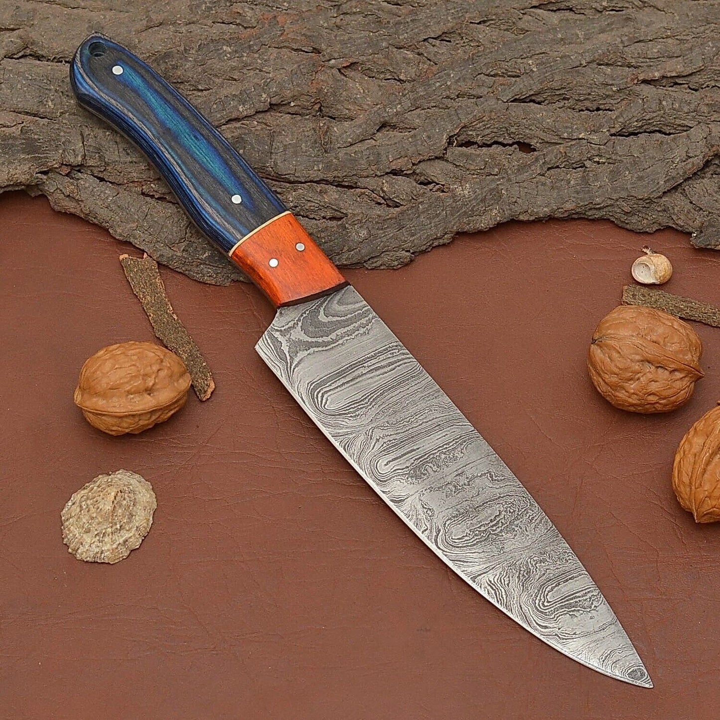 Luxury Handmade Damascus Fillet Knife  7 Blade With Pakka Wood Handle 1