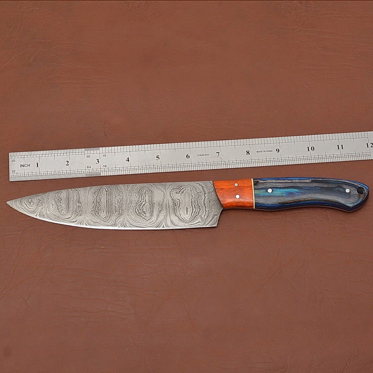 Luxury Handmade Damascus Fillet Knife  7 Blade With Pakka Wood Handle 2