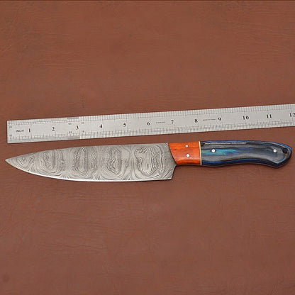 Luxury Handmade Damascus Fillet Knife  7 Blade With Pakka Wood Handle 2
