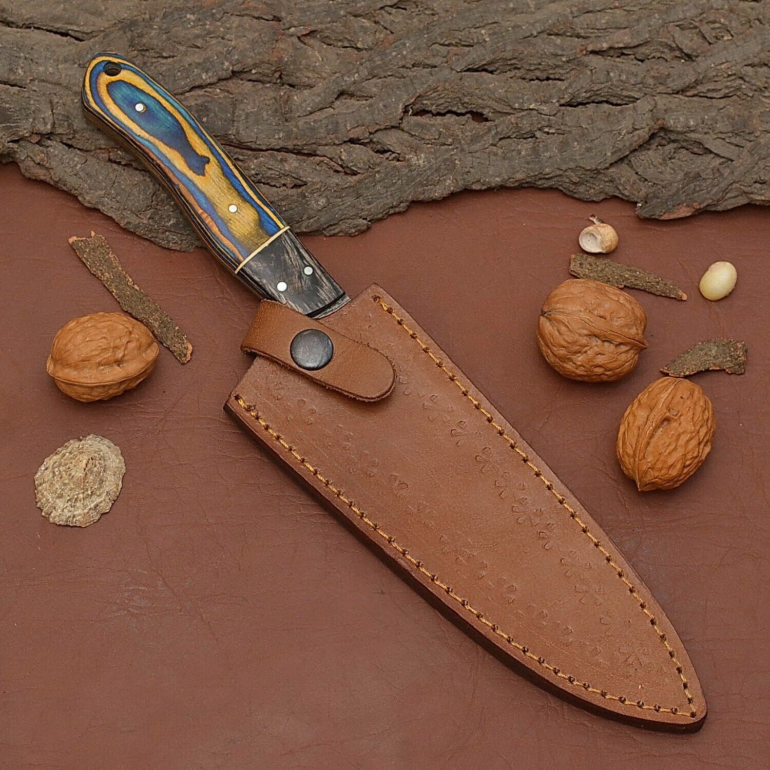 Damascus Steel Chef Fillet Knife  Custom Made Kitchen  Fishing Knife 3