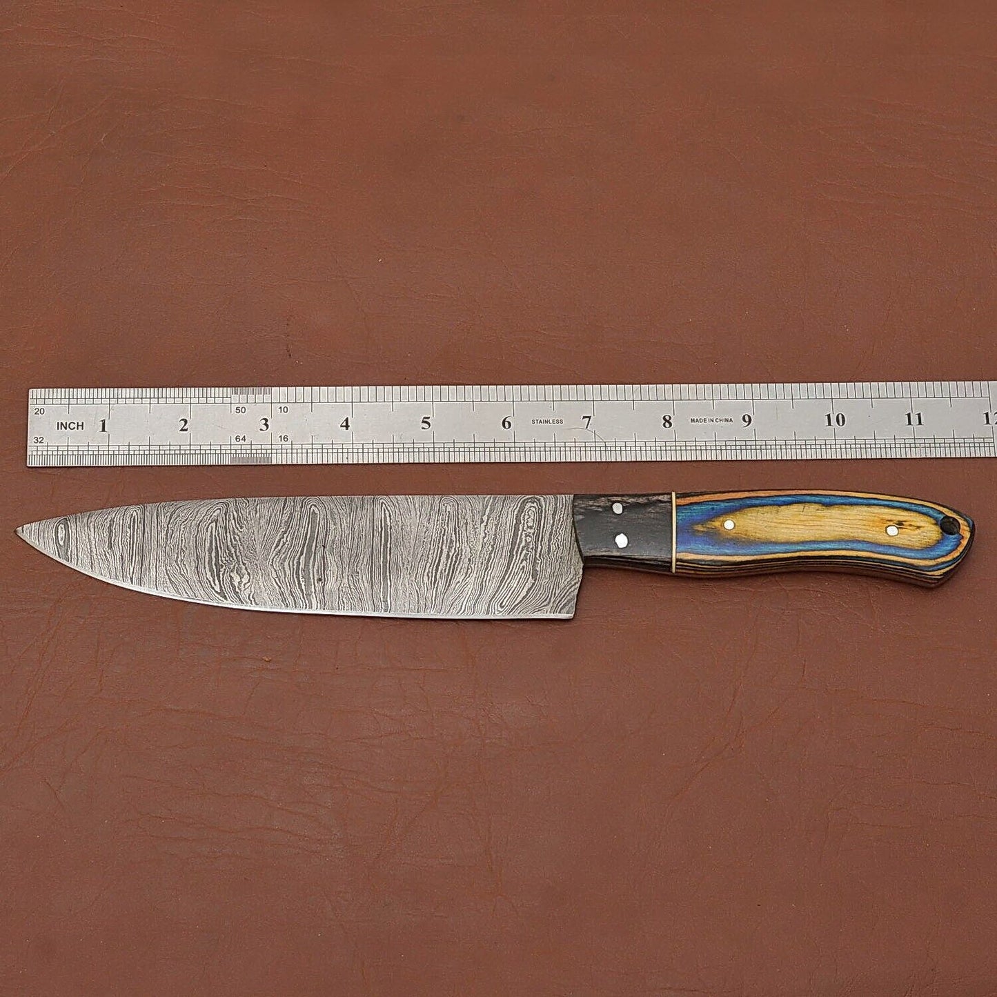 Damascus Steel Chef Fillet Knife  Custom Made Kitchen  Fishing Knife 2