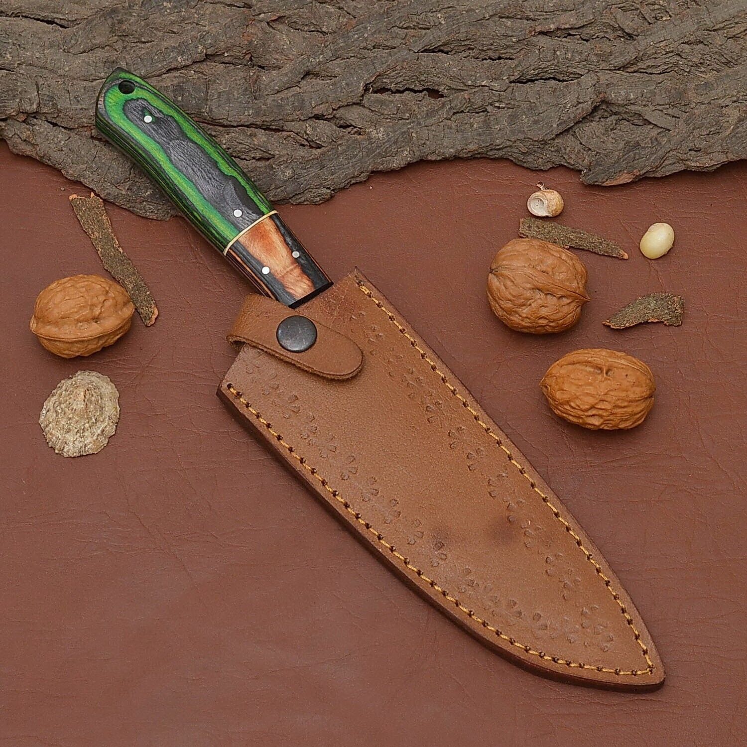Professional Damascus Steel Fillet Knife  Handmade 12 Chef Knife With Sheath 3